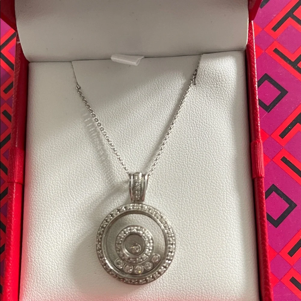 14K Floating Diamond Pendant Necklace